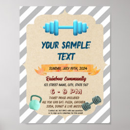 Póster Volante temático de Cuidad Fitness