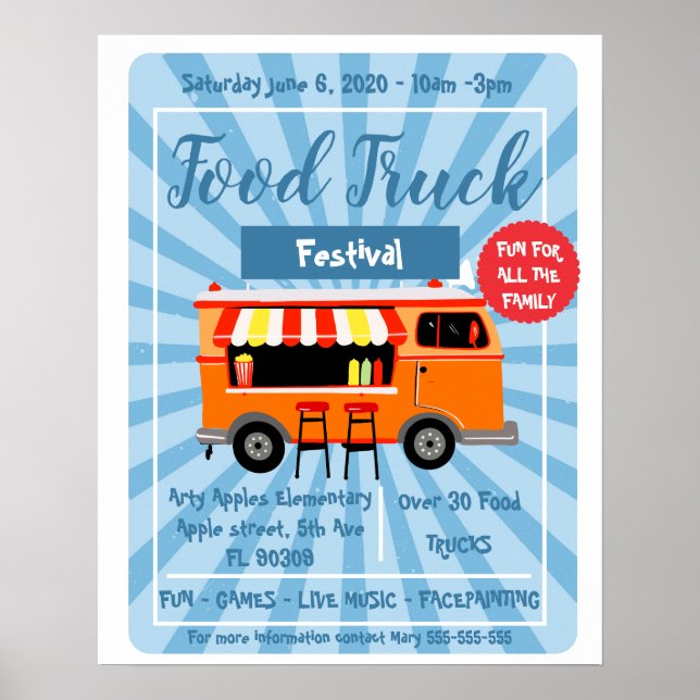 Póster volante y poster sobre el tema de los camiones de  (Frente)