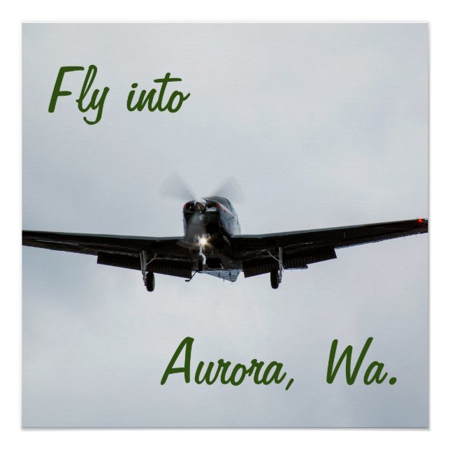 Póster Volar a Aurora, Washington (Anverso)
