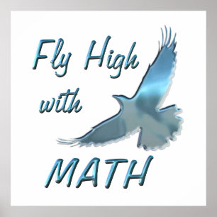 Póster Volar alto con matemáticas