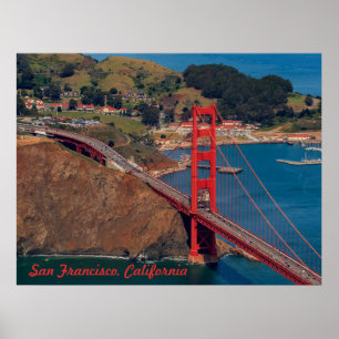 Póster Volar sobre el puente Golden Gate de San Francisco