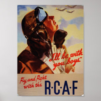 Póster Volar y luchar con el RCAF