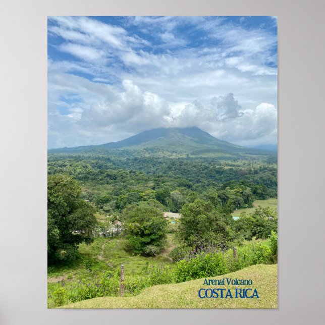 Póster Volcán Arenal en las nubes Poster de Costa Rica (Frente)