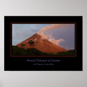 Póster Volcán Arenal en Poster Sunset