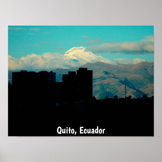 Póster Volcán Cayambe, Quito, Ecuador (Frente)