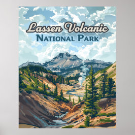 Póster Volcán de California en el Parque Nacional Volcáni