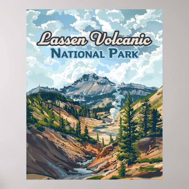 Póster Volcán de California en el Parque Nacional Volcáni (Frente)