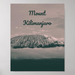 Póster Volcán de nieve Monte Kilimanjaro en Tanzania Áfri