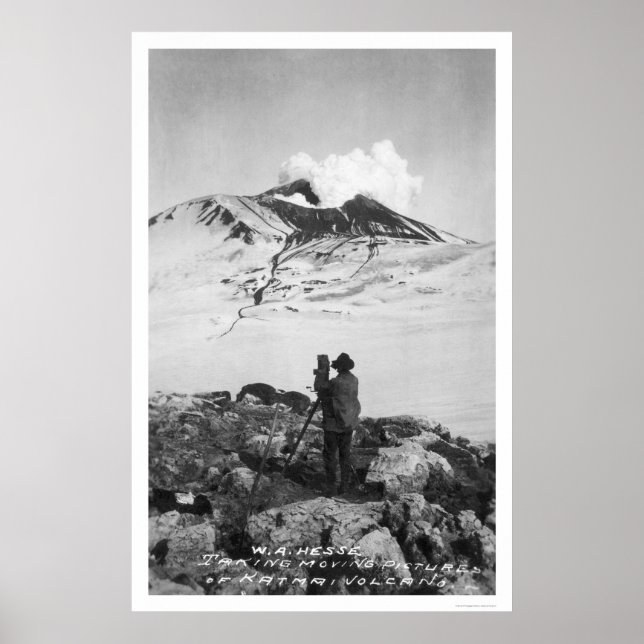 Póster Volcán Katmai Alaska 1913 (Frente)