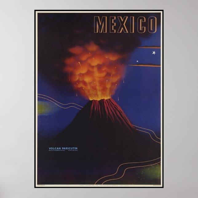 Póster Volcan Paricutin México (Frente)