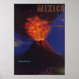 Póster Volcán Paricutin Viaje de México