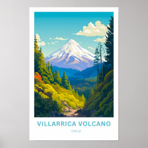 Póster Volcán Villarica Chile Viaje Imprimir