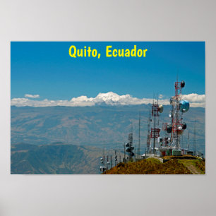 Póster Volcán y mástiles Antisana, Quito, Ecuador