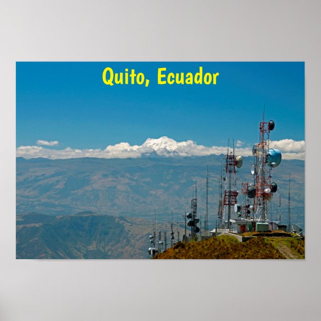 Póster Volcán y mástiles Antisana, Quito, Ecuador (Frente)