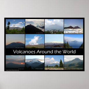 Póster Volcanes alrededor del mundo