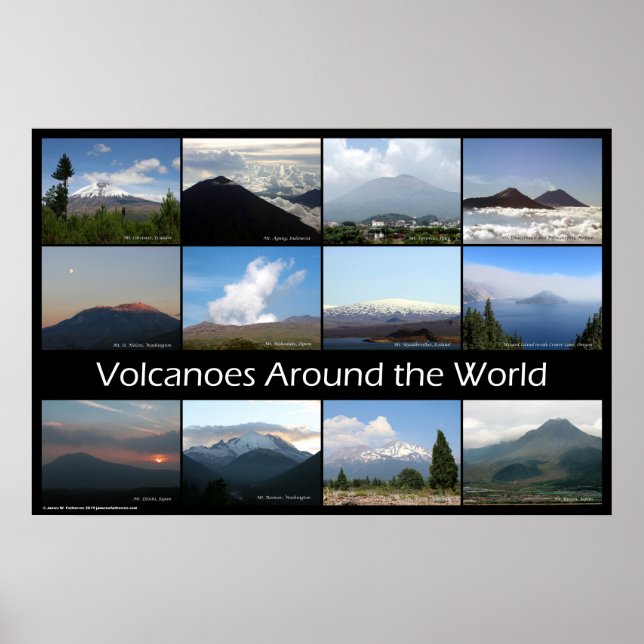 Póster Volcanes alrededor del mundo (Frente)