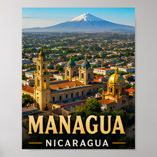 Póster Volcanes de Managua y Belleza junto al Lago