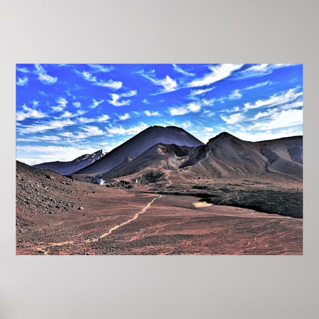 Póster Volcanes de Tongariro (Frente)