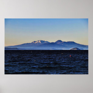 Póster Volcanes de Tongariro y el lago Taupo