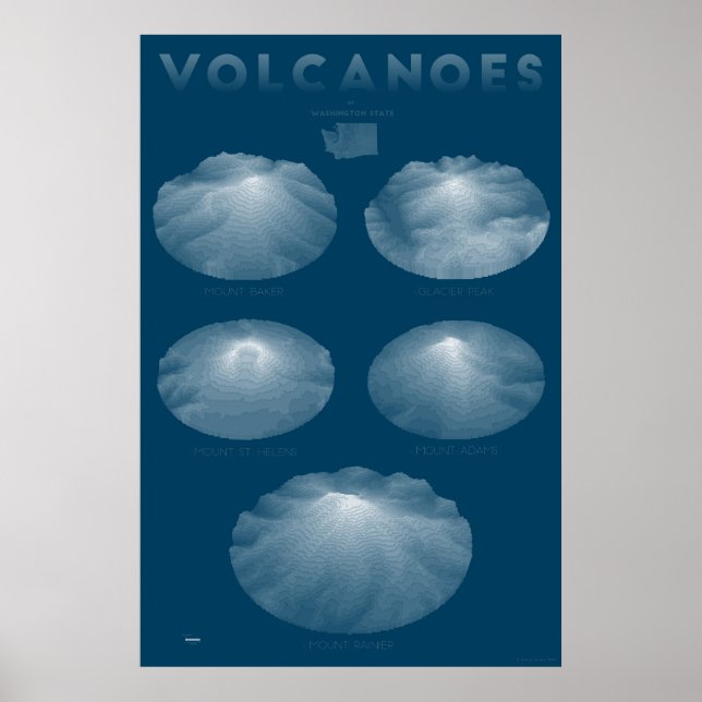 Póster Volcanes de Washington (Frente)