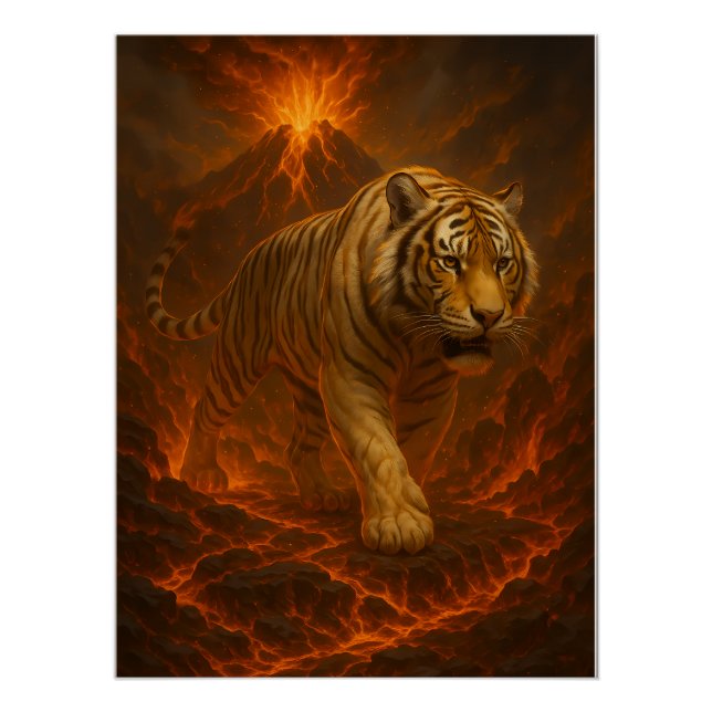 Póster Volcanic White Tiger Premium Wall Art – Fine Art C (Anverso)