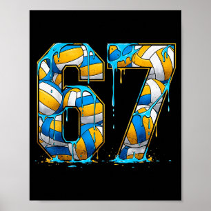 Póster Voleibol 67 Seis Siete Deporte Divertido Gen Alfa