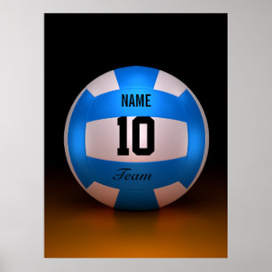 Póster Voleibol azul