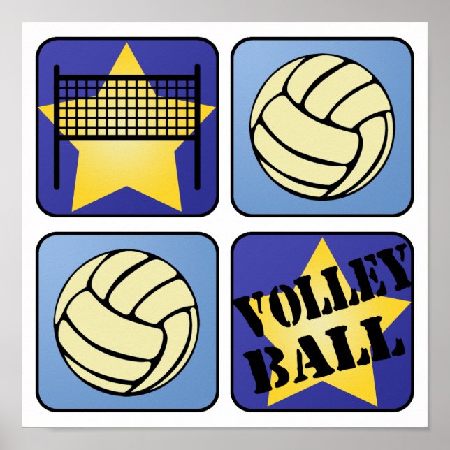 Póster Voleibol azul (Frente)