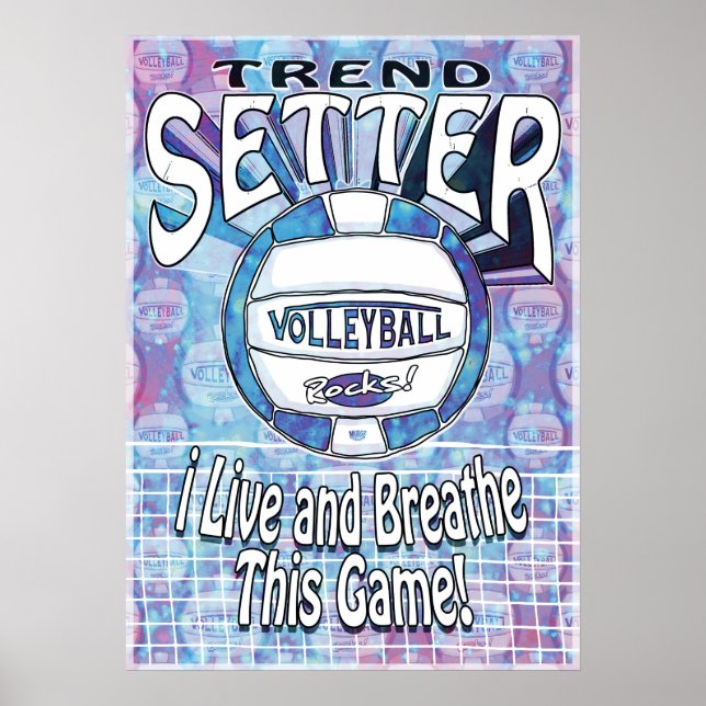 Póster Voleibol azul Trend Setter (Frente)