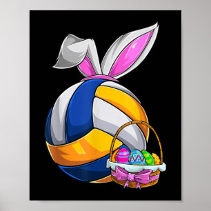 Póster Voleibol Caza de Huevos de Pascua B