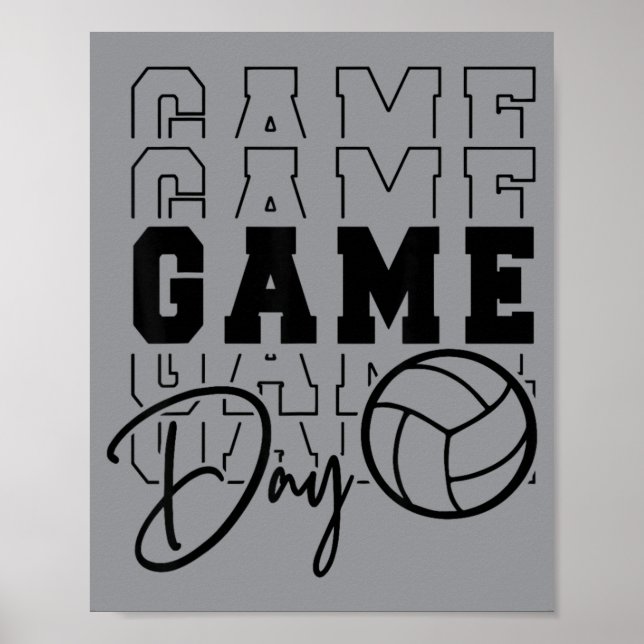 Póster Voleibol de día de juego (Frente)
