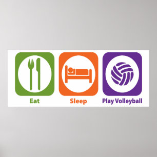 Póster Voleibol de Eat Sleep Play