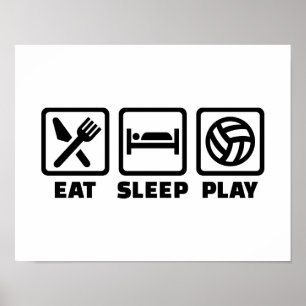 Póster Voleibol de Eat Sleep Play