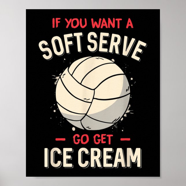 Póster Voleibol divertido si quieres un voleibol suave (Frente)