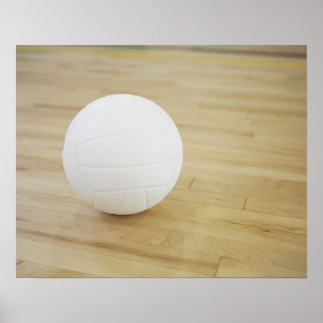 Póster Voleibol en suelo de madera (Frente)