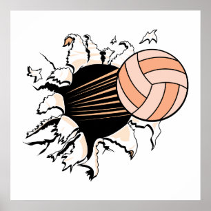 Póster voleibol femenino arrancando