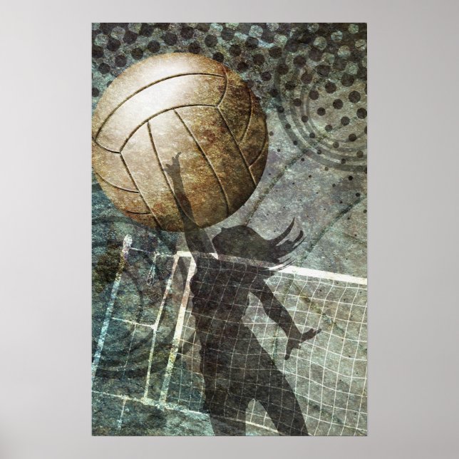 Póster Voleibol Grunge (Frente)