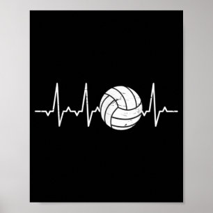 Póster Voleibol Heartbeat Cute Diversión