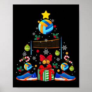 Póster Voleibol Lover Árbol de Navidad Divertido juego de