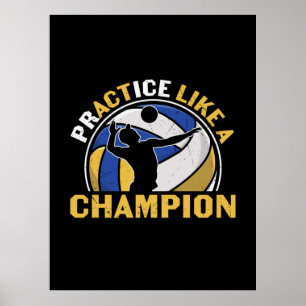 Póster Voleibol   Práctica Como Campeón