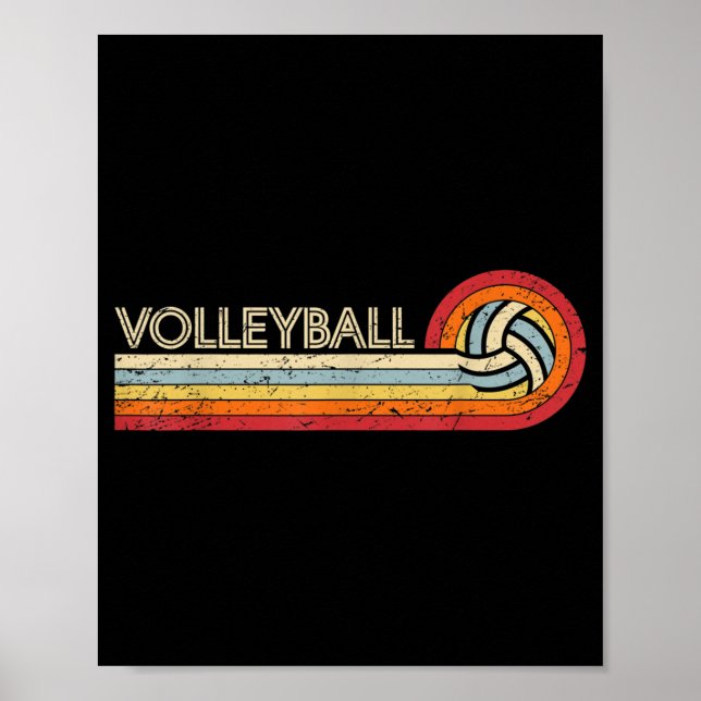 Póster Voleibol Retro Guay Vintage Adolescentes Adultos V (Frente)
