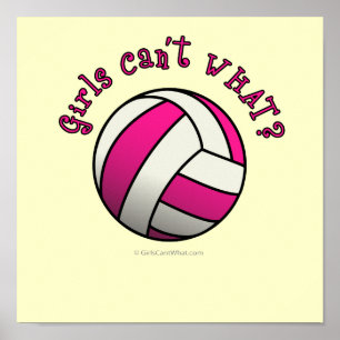 Póster Voleibol rosa