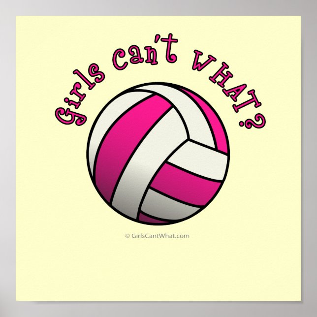 Póster Voleibol rosa (Frente)