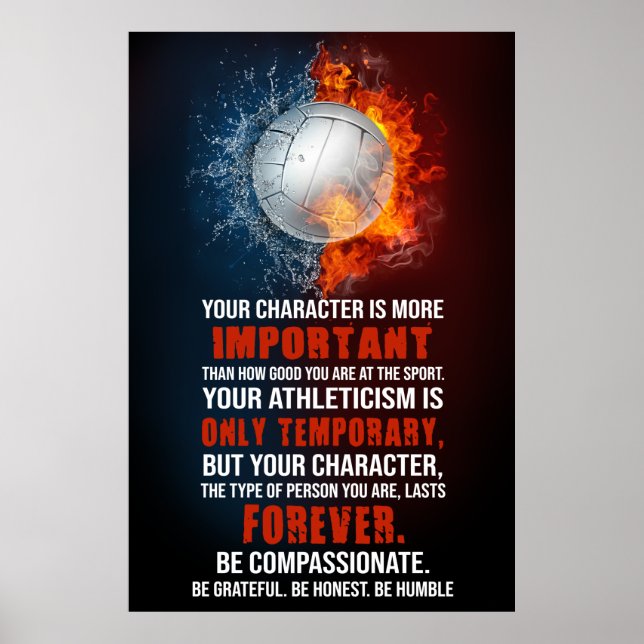 Póster voleibol tu personaje es más importante (Frente)