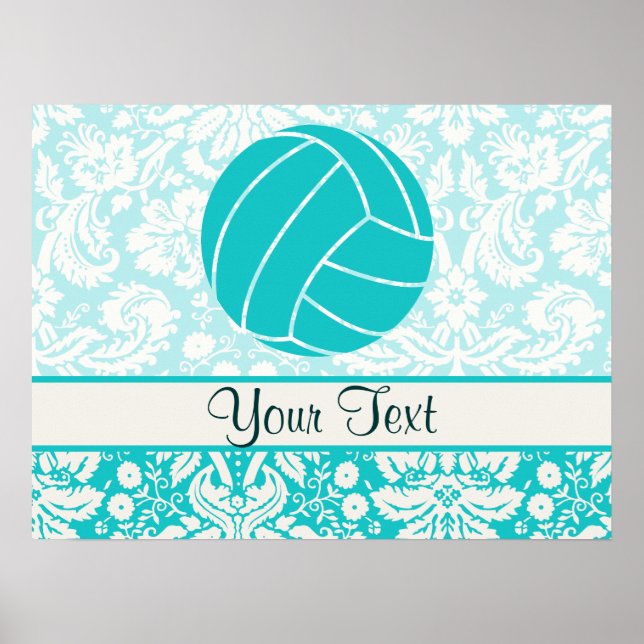 Póster Voleibol verde azulado (Frente)