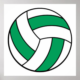Póster voleibol verde y blanco