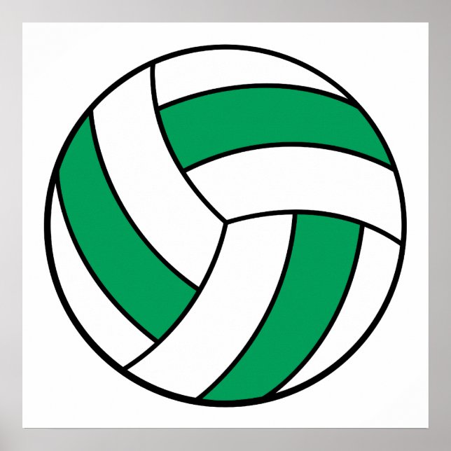 Póster voleibol verde y blanco (Frente)