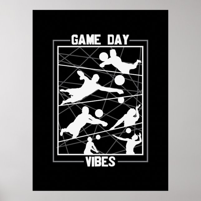 Póster Voleibol | Vibes de día de juego (Frente)