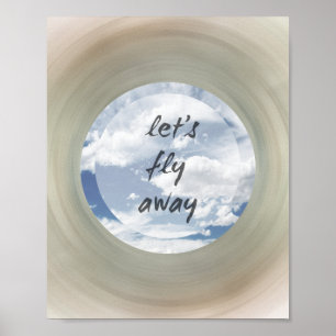 Póster volemos para citar el cielo azul poster y las nube