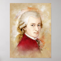 Volfgang Amadeus Mozart Retrato im Aquarell Style